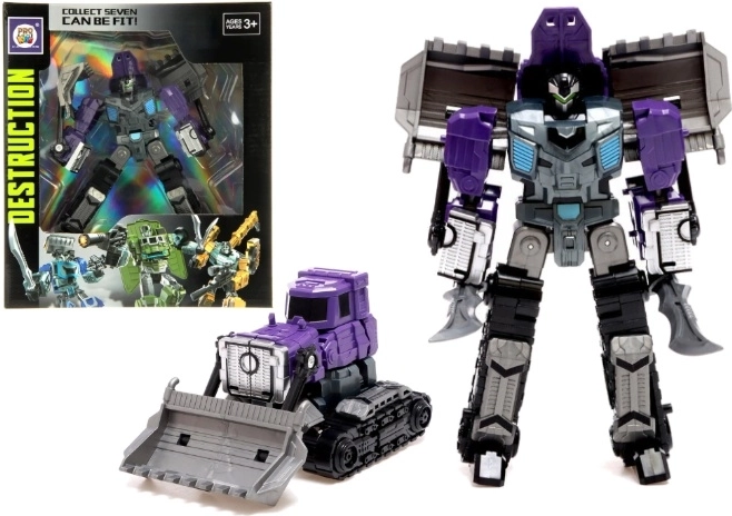Bulldozer robot trasformabile Power Kong Destruction viola