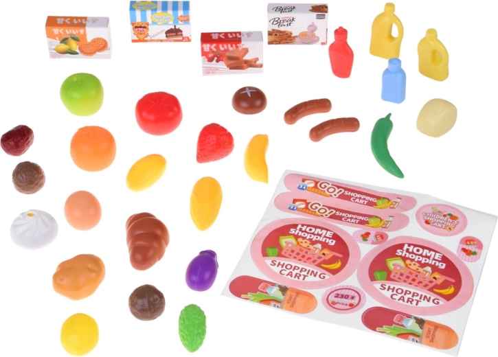 Set di alimenti colorati per un gioco realistico