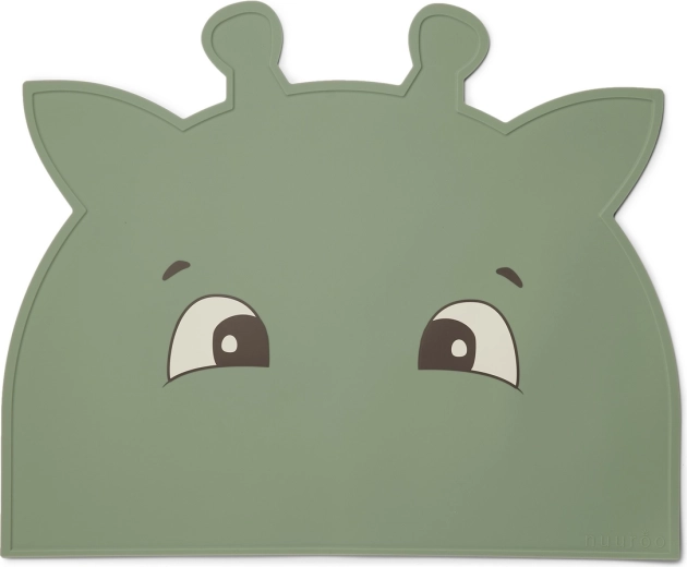 Tovaglietta in silicone NuuRoo Albert Giraffe Dusty Green