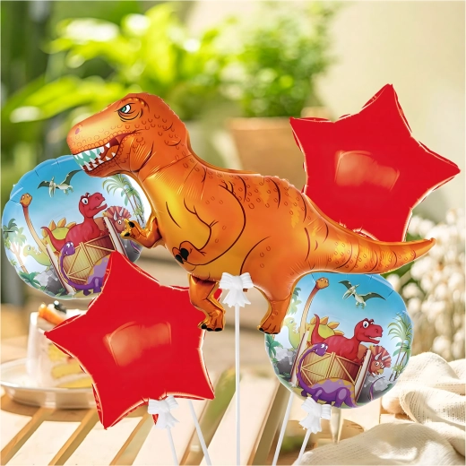 Set di palloncini di compleanno dinosauro, 5 pz