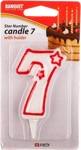 Candela di compleanno numero 7 MY PARTY 7 × 4,5 cm