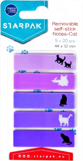 Segnapagina indice con gattino 4,4 × 1,2 cm (5 fantasie) - 1 confezione