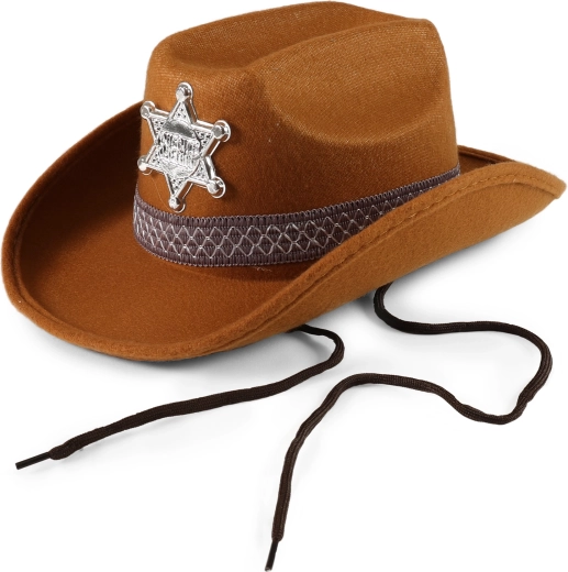 Cappello da sceriffo cowboy marrone per bambini
