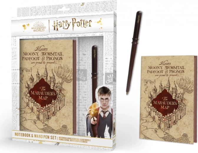 Harry Potter quaderno con bacchetta Mappa del Malandrino