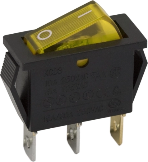 Interruttore a bilanciere con illuminazione gialla