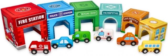 piramide di bicchierini con veicoli