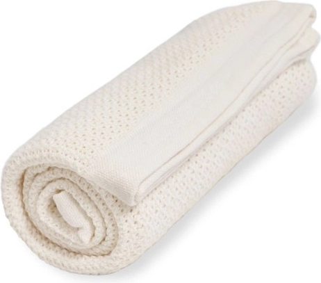 Vinter & Bloom coperta in cotone biologico soft grid pearl white