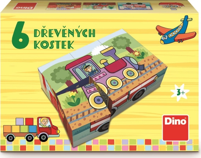 Dino cubi illustrati Mezzi di trasporto, 6 cubi