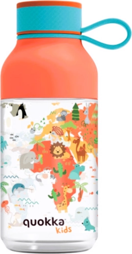 Borraccia per bambini in Tritan Quokka Kids Ice Maps con laccetto 430 ml