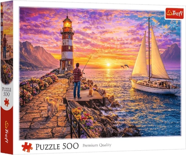 Puzzle 500 pezzi faro al tramonto