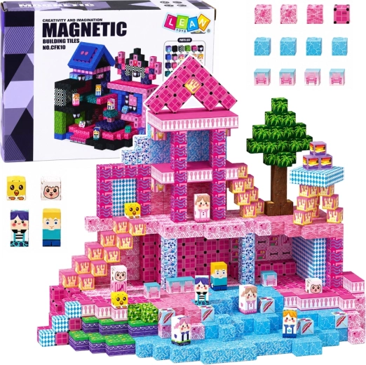Cubi pixel magnetici – set rosa da 100 pezzi