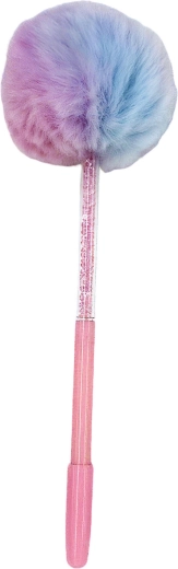 Penna a sfera con pompon decorativo 17 cm - 1 pezzo