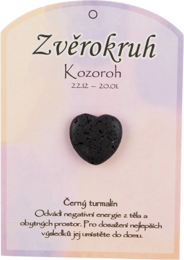 Tormalina nera (schorl) – cuore levigato, talismano per il segno del Capricorno