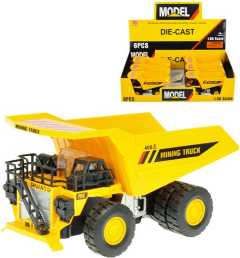 Modello in metallo di camion ribaltabile a retrocarica con luci e suoni 16 cm (1:50) - 1 pezzo