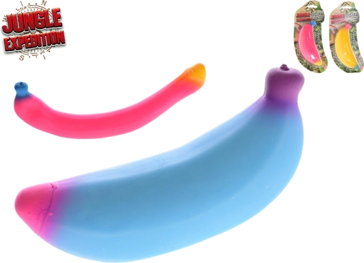 Jungle Expedition banana antistress elastica da stirare 14 cm (3 pz)