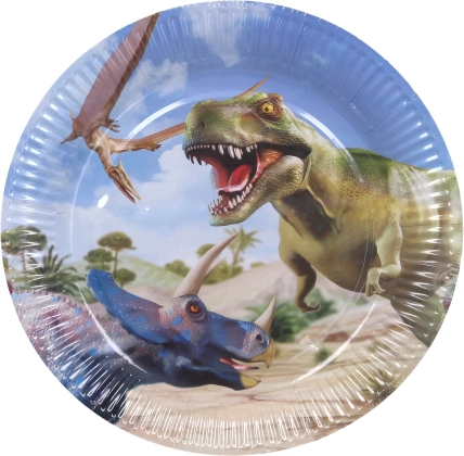 Piatti da festa di carta DINO 23 cm, 6 pz