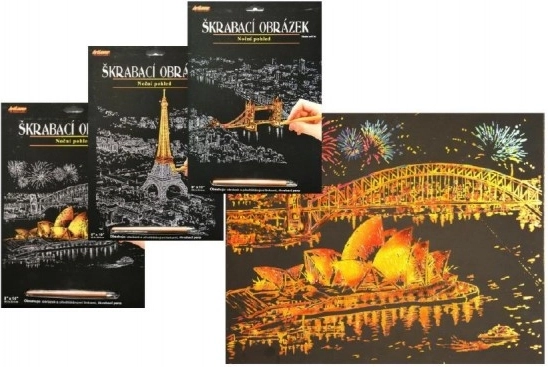 ARTLOVER immagine da grattare dorata – vista notturna sull'Opera di Sydney