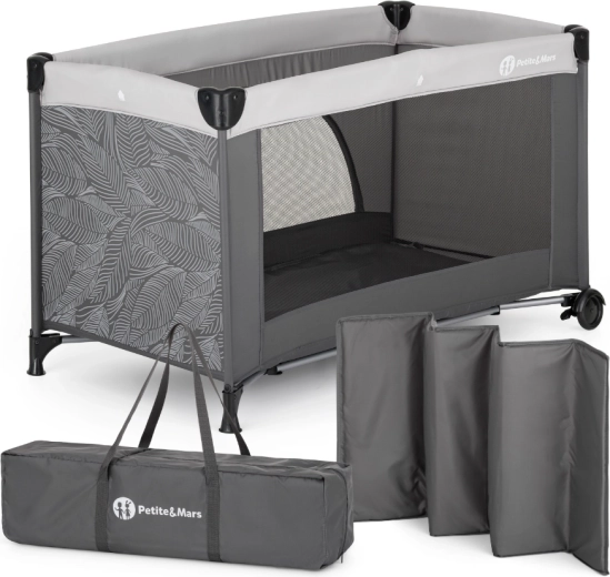 Lettino da viaggio Petite&Mars Nyja urban jungle charcoal