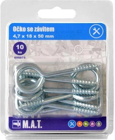 Occhiello chiuso con filetto 50 × 18 × 4,7 mm, zincato (10 pz)