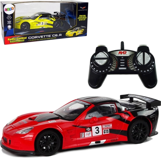 Auto RC Corvette C6.R con telecomando 2,4 GHz 1:18 con luci - 1 pezzo