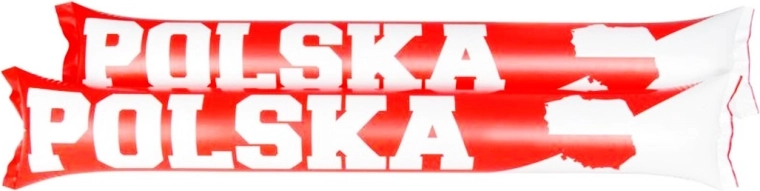 Bastoncini da tifoso gonfiabili bianco‑rossi – 2 pz