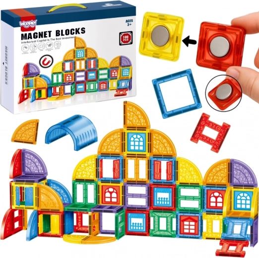 Costruzioni magnetiche 3D WOOPIE – set educativo Castello, 100 pezzi