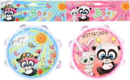 Tamburello per bambini con animaletti - 1 pezzo