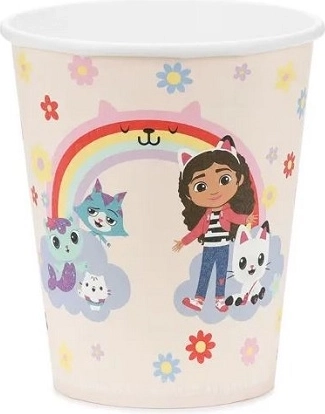 Bicchieri di carta La casa delle bambole di Gabby mix di motivi 250 ml