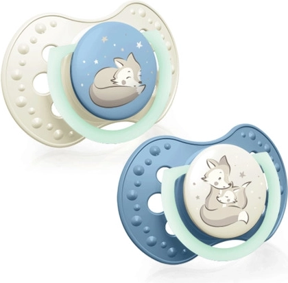 Ciuccio dinamico in silicone NIGHT&DAY 6-18 mesi per bambini