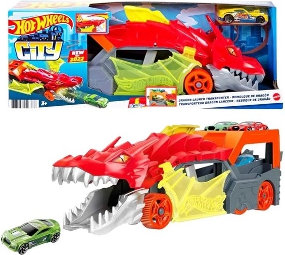 Hot Wheels City trasportatore drago con lanciatore