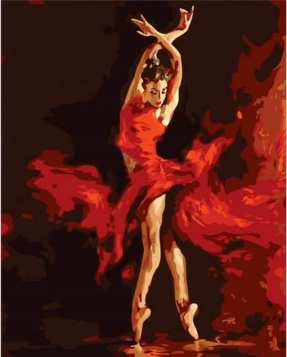 Ricamo con diamanti (diamond painting) Balletto di fuoco 30 × 40 cm