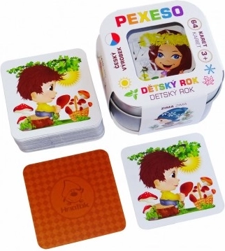 Memory L'anno dei bambini – impermeabile, 64 carte in scatola di metallo
