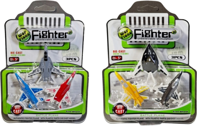 Set di aerei da caccia in metallo 3 pz