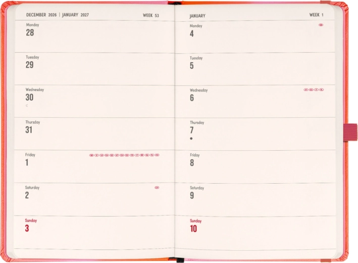 Calendario quindicinale chiaro e leggibile