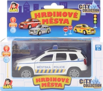 Auto della polizia municipale con luci e suoni