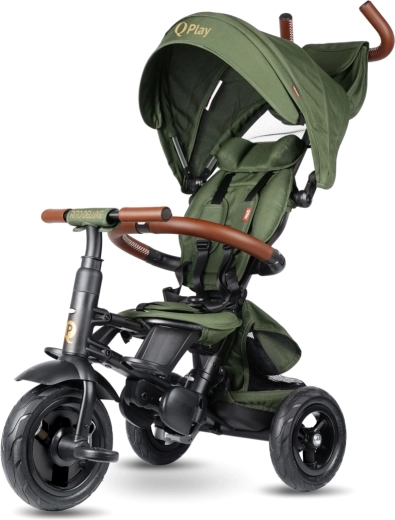 Triciclo Qplay Rito deluxe rubber olive