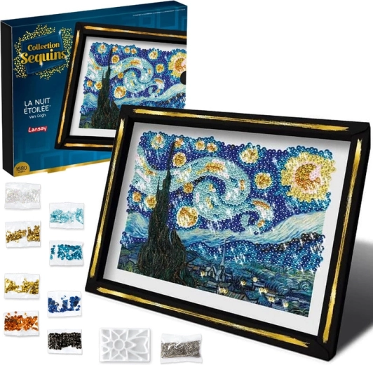 Quadro con paillettes La nuit étoilée – Notte stellata, kit creativo