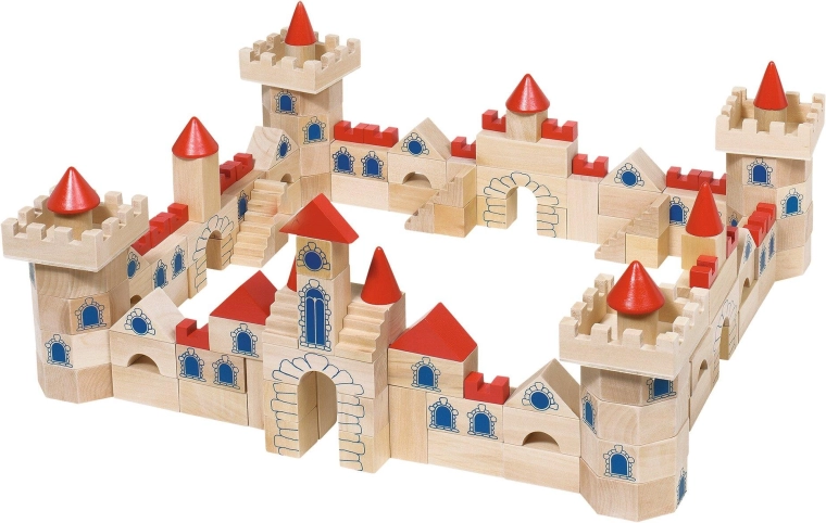 Costruzioni in legno: castello con blocchi (145 pezzi)