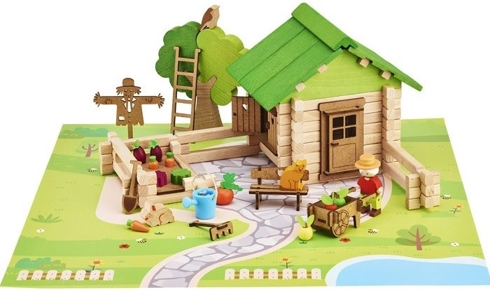 Jeujura costruzioni in legno: casetta con giardino (135 pezzi)