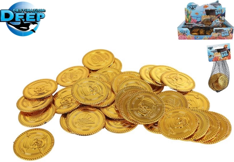 Monete di plastica dorate per giochi dei bambini – 40 pz