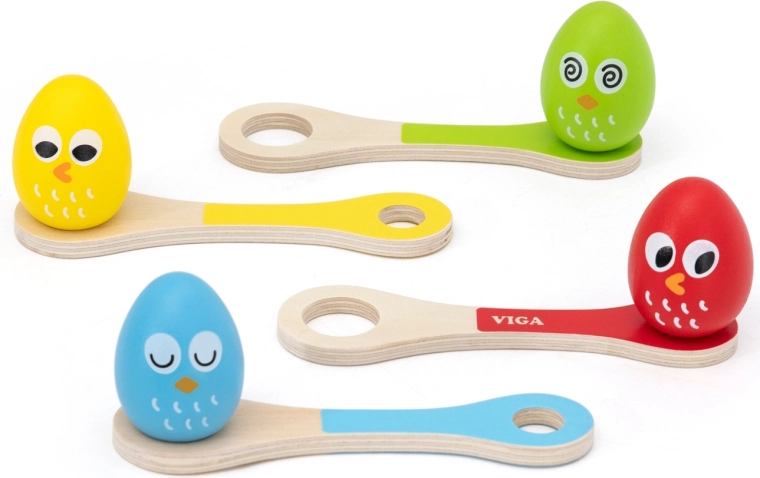 Gioco in legno delle uova sui cucchiai Viga Toys