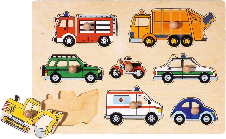 Puzzle a incastro in legno – mezzi di trasporto