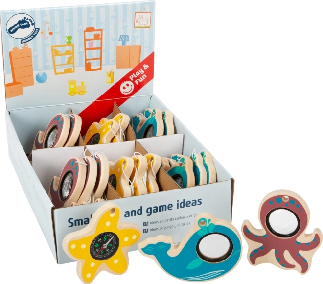Small Foot giocattolo sensoriale in legno oceano – balena e polpo