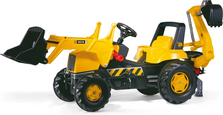 Trattore a pedali Rolly Toys Rolly Junior JCB con benna anteriore e braccio escavatore posteriore