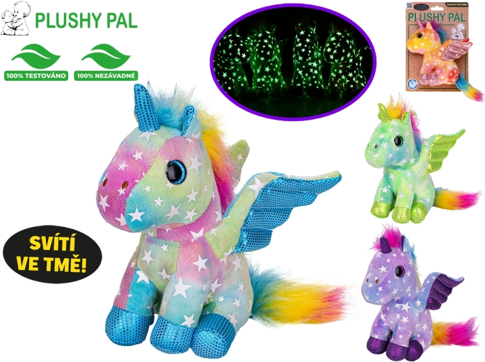 Unicorno di peluche Plushy Pal 15 cm con ali luminose