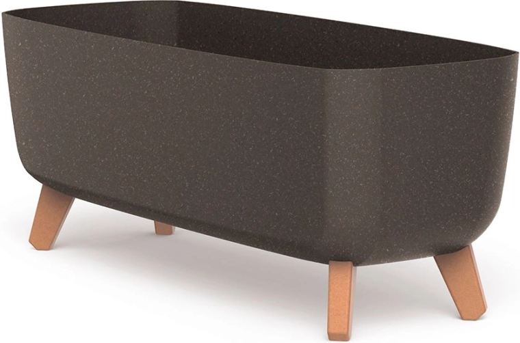 Fioriera autoirrigante con gambe 58 cm ECO Wood caffè