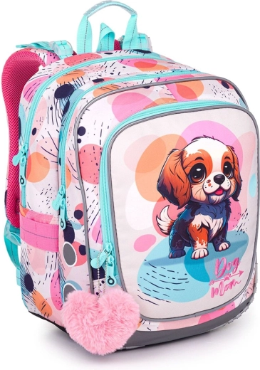 Topgal ENDY zaino scolastico leggero con cagnolino