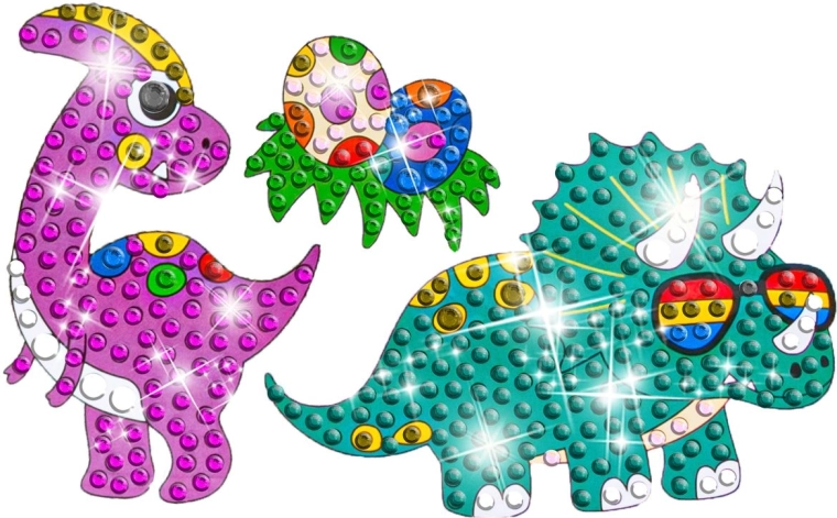 18 adesivi olografici con motivi di dinosauri