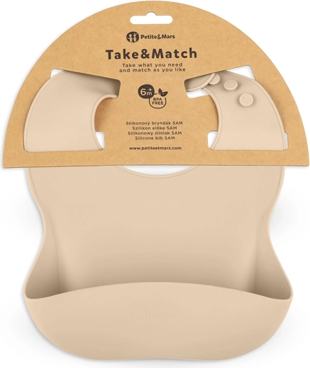 Petite&Mars bavaglino in silicone Take&Match desert sand