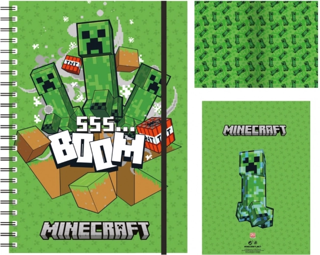 Quaderno a righe con tema Minecraft